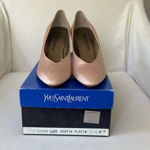 Vintage Yves Saint Laurent Pink Satin Pumps